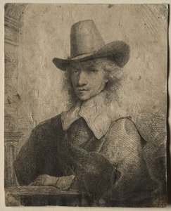 Porträt eines Mannes mit hohem Hut von Ferdinand Bol