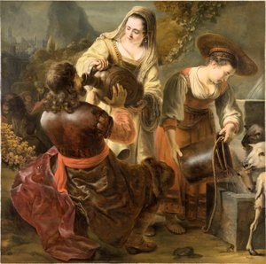 Rebekka und Eliezer am Brunnen, ca. 1645 von Ferdinand Bol