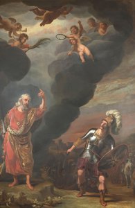 Der Hauptmann der Armee Gottes erscheint Josua von Ferdinand Bol