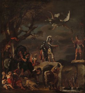 Die Friedensverhandlungen zwischen Claudius Civilis und Quintus Petillius Cerealis auf der zerstörten Brücke, 1658-62 von Ferdinand Bol