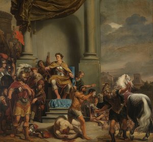 Titus Manlius Imperiosus Torquatus ordnet die Enthauptung seines Sohnes an von Ferdinand Bol