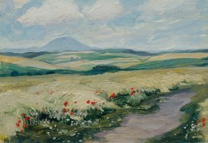 Podřipsko (aus der Mappe „16 Ansichten tschechischer Landschaften 
