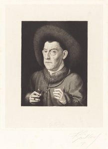 Der Mann mit der Nelke von Ferdinand Gaillard after Jan van Eyck