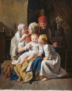 Großmutterfreuden von Ferdinand Georg Waldmuller