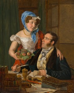 Der Kartograph Professor Josef Jüttner und seine Frau, 1824 von Ferdinand Georg Waldmuller