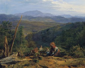 Wienerwaldlandschaft mit Burg Wildegg von Ferdinand Georg Waldmuller