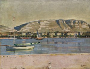 Genfer Hafen und der Saleve, 1878 von Ferdinand Hodler