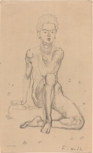 Hector posiert nackt von Ferdinand Hodler