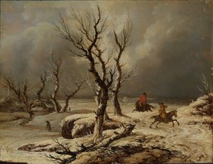 Winterlandschaft mit zwei Reitern von Ferdinand Kobell
