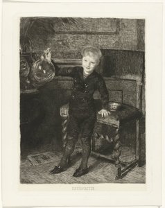 Seifenblasen blasender Junge von Ferdinand Oldewelt