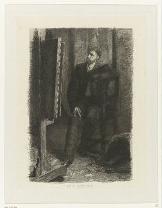Porträt eines Künstlers hinter der Staffelei von Ferdinand Oldewelt