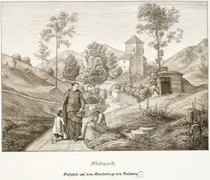 Mittwoch: Fußweg am Mönchsberg bei Salzburg von Ferdinand Olivier