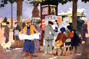 Zeitungskiosk auf dem Bastille-Platz von Ferdinand Raffin