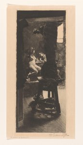 Im Atelier des Bildhauers von Ferdinand Schmutzer (signed by artist)