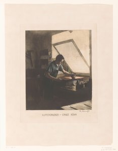 Porträt des Druckers Ernst Röhm von Ferdinand Schmutzer (signed by artist)
