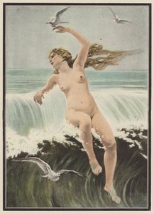 Wellen und Möwen von Ferdinand Victor Eugene (after) Delacroix