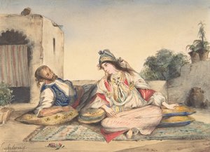 Ein maurisches Paar auf ihrer Terrasse, 1832
