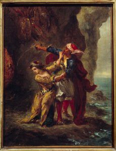 Die Braut von Abydos. Illustration aus dem Buch von George Gordon Byron, bekannt als Lord Byron (1788-1824), „Die Braut von Abydos“, Gesang II Strophe XXIII von Ferdinand Victor Eugene Delacroix