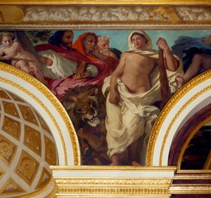 Allegorie der Gerechtigkeit Detail des Freskos von Eugene Delacroix (1798-1863) zur Dekoration des Königssalons. Nationalversammlung (Palais Bourbon) 1843 Paris