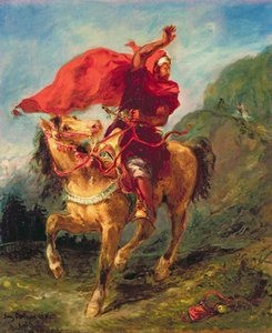 Arabischer Reiter gibt ein Signal