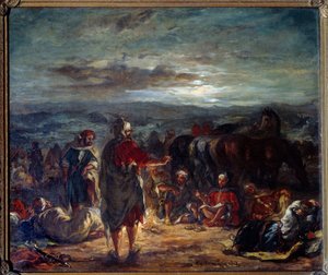 Arabisches Lager bei Nacht von Ferdinand Victor Eugene Delacroix