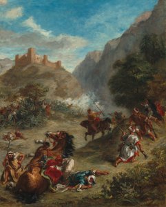 Araber kämpfen in den Bergen von Ferdinand Victor Eugene Delacroix