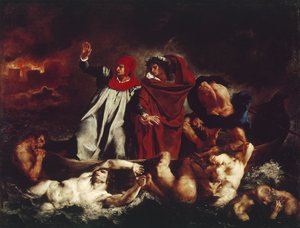 Dantes Boot, aus der Divina Commedia von Dante Alighieri von Ferdinand Victor Eugene Delacroix