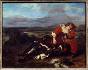 Tod von Lara. Gemälde von Eugene Delacroix (1798-1863) von Ferdinand Victor Eugene Delacroix