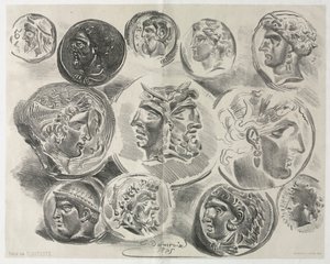 Blatt mit zwölf antiken Medaillen, 1825