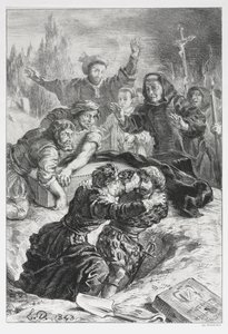 Hamlet: Hamlet und Laertes im Grab von Ophelia von Ferdinand Victor Eugene Delacroix