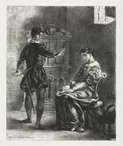 Hamlet: Hamlet und Ophelia, 1834 von Ferdinand Victor Eugene Delacroix
