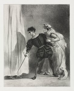 Hamlet: Der Mord an Polonius, 1834 von Ferdinand Victor Eugene Delacroix