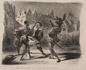 Illustrationen für Faust: Duell von Faust und Valentin, 1828