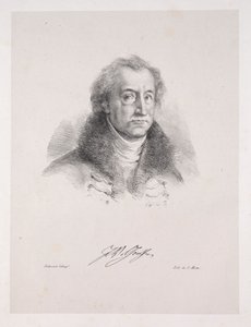 Illustrationen zu Faust: Frontispiz - Porträt von Johann Wolfgang von Goethe, 1828 von Ferdinand Victor Eugene Delacroix