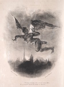 Illustrationen zu Faust: Mephistopheles in der Luft von Ferdinand Victor Eugene Delacroix