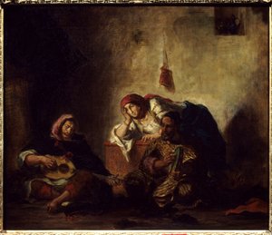 Jüdische Musiker in Mogador (ehemaliger Name von Essaouira) in Marokko von Ferdinand Victor Eugene Delacroix