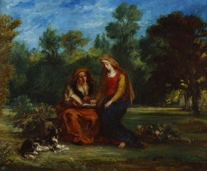 Die Erziehung der Jungfrau von Ferdinand Victor Eugene Delacroix