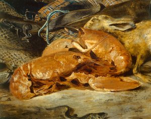Stillleben mit Hummer von Ferdinand Victor Eugene Delacroix
