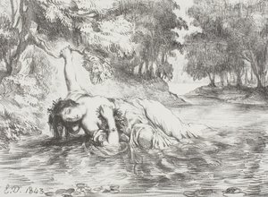 Ophelias Tod von Ferdinand Victor Eugene Delacroix