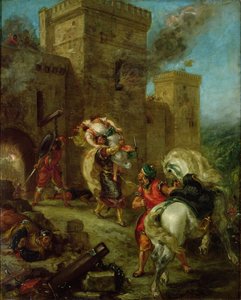 Rebecca, entführt vom Templer Sir Brian de Bois-Guilbert von Ferdinand Victor Eugene Delacroix