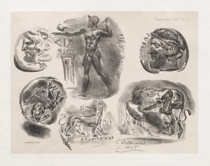 Blatt mit sechs antiken Münzen, 1825 von Ferdinand Victor Eugene Delacroix