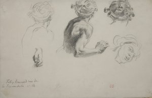 Blatt mit Studien für die "Gerechtigkeit des Trajan" von Ferdinand Victor Eugene Delacroix