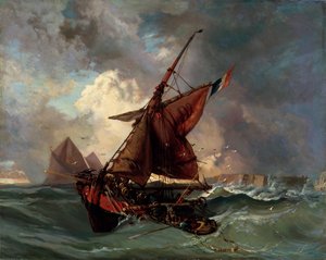 Schiffe in stürmischer See, 19. Jahrhundert von Ferdinand Victor Eugene Delacroix