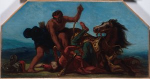 Skizze für den Salon de la Paix im Pariser Rathaus: Herkules besiegt Hippolyta, Königin der Amazonen, zwischen 1849 und 1852