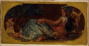 Skizze für den Salon de la Paix im Pariser Rathaus: Minerva, zwischen 1849 und 1852 von Ferdinand Victor Eugene Delacroix