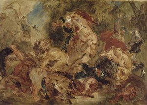 Die Löwenjagd, ca. 1854 von Ferdinand Victor Eugene Delacroix