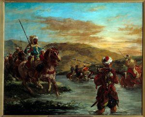 Der Durchgang eines Fords in Marokko von Ferdinand Victor Eugene Delacroix
