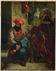 Türke mit Sattel von Ferdinand Victor Eugene Delacroix