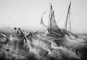 Nach dem Sturm, Lithographie von Ferdinand Perrot von Ferdinand Victor Perrot