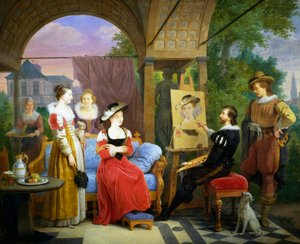 Rubens beim Malen des Strohhuts in seinem Atelier von Ferdinand de Braekeleer